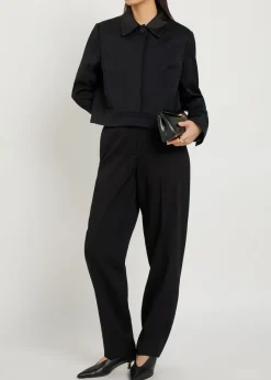 Abbe boxy stretch-crepe jacket