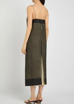 Abigail layered silk organza midi dress