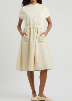 Abito cotton and woven midi dress