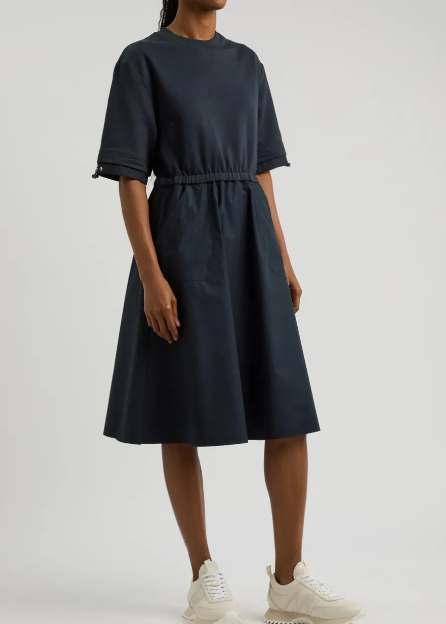 Abito cotton and woven midi dress
