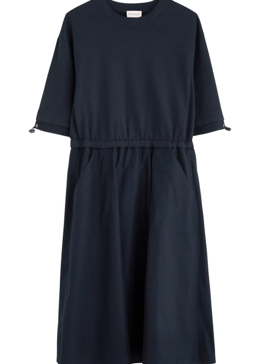 Abito cotton and woven midi dress