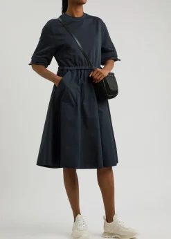 Abito cotton and woven midi dress