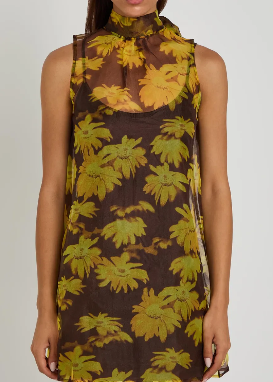 Ablee floral-print organza mini dress