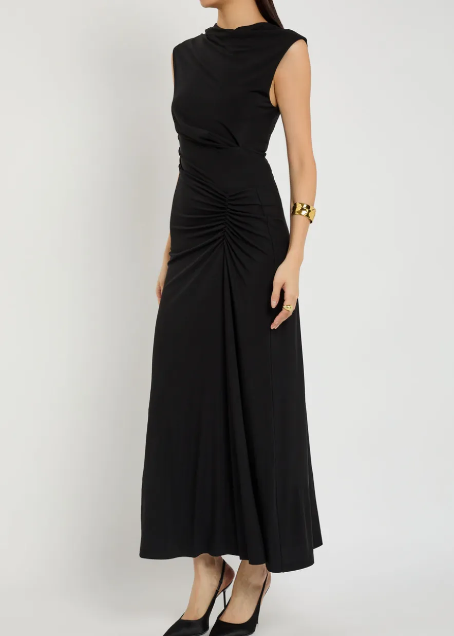Acacia draped jersey maxi dress