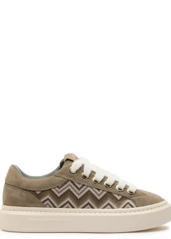 Ace chevron-knit suede sneakers
