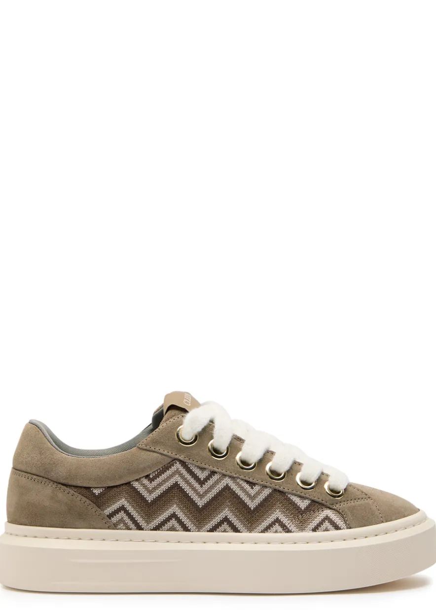 Ace chevron-knit suede sneakers