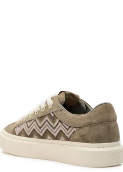 Ace chevron-knit suede sneakers