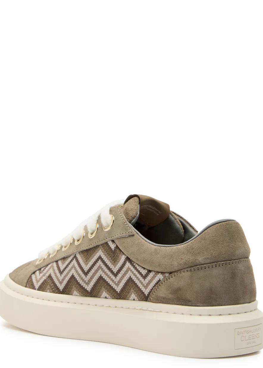 Ace chevron-knit suede sneakers