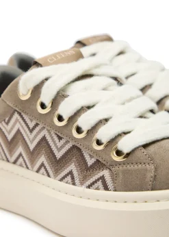 Ace chevron-knit suede sneakers