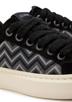Ace chevron-knit suede sneakers