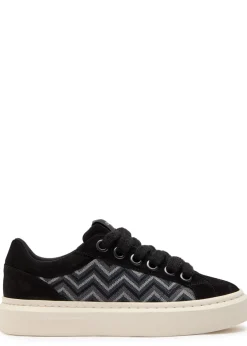 Ace chevron-knit suede sneakers