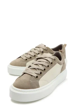 Ace panelled leather and suede sneakers