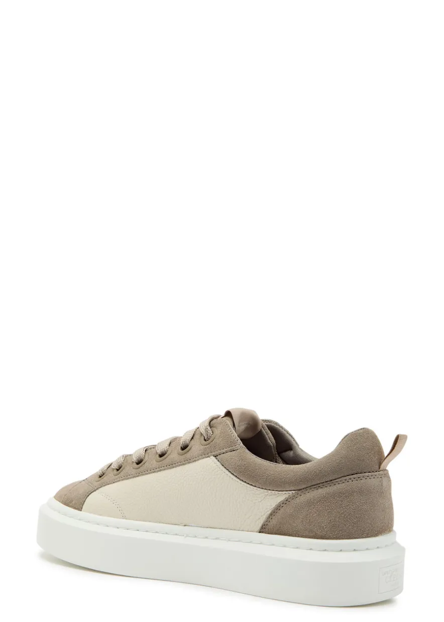 Ace panelled leather and suede sneakers