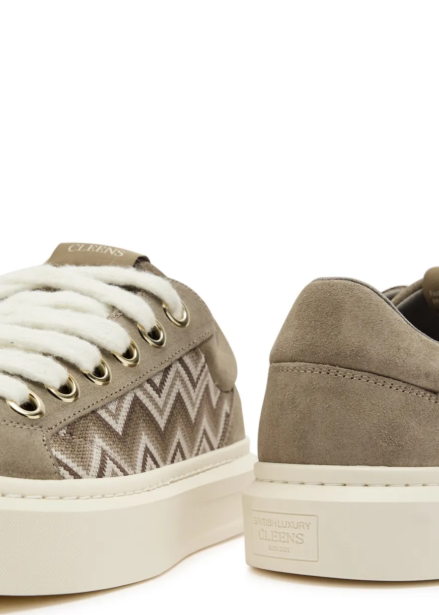 Ace panelled leather and suede sneakers