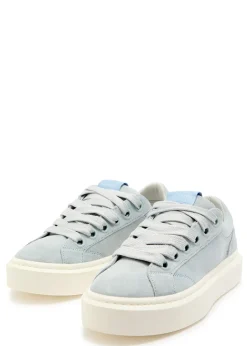 Ace panelled leather and suede sneakers