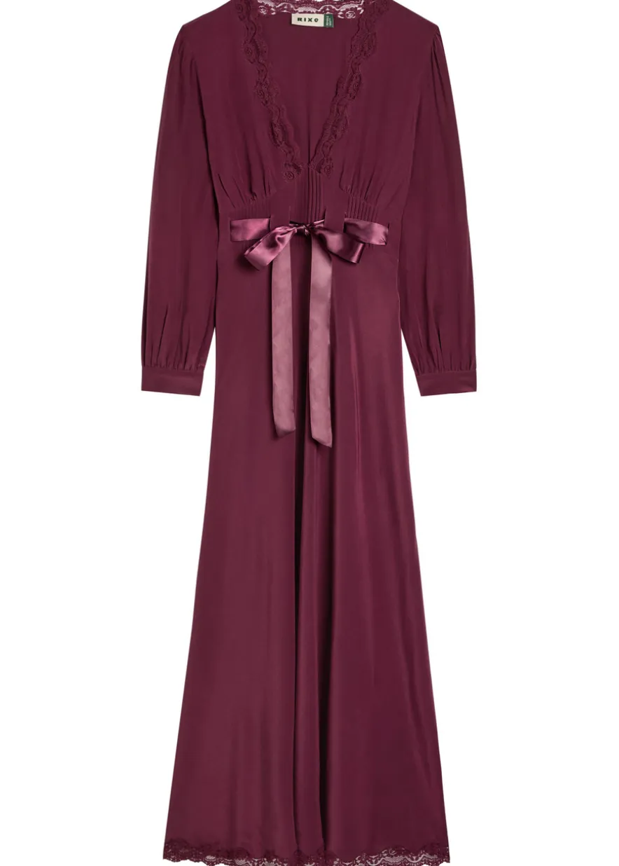 Adaline lace-trim silk-chiffon midi dress