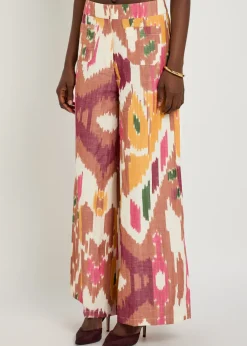 Adele printed wide-leg trousers