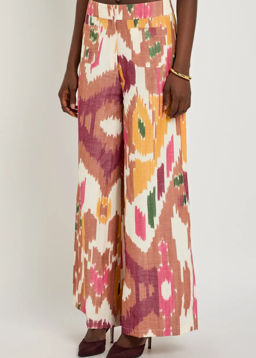 Adele printed wide-leg trousers