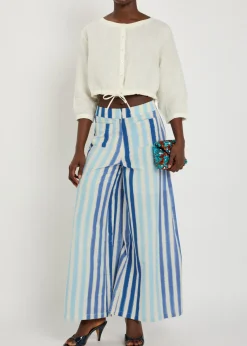 Adele striped wide-leg trousers