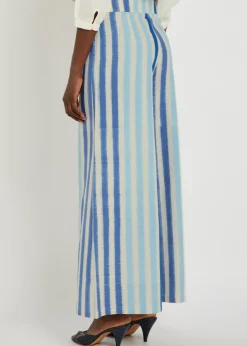 Adele striped wide-leg trousers