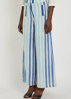 Adele striped wide-leg trousers