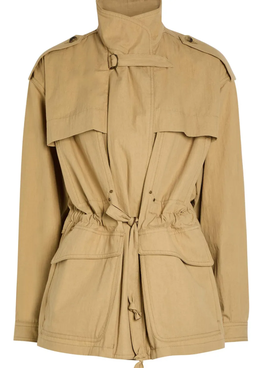 Adelys cotton-blend gabardine trench jacket