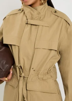 Adelys cotton-blend gabardine trench jacket