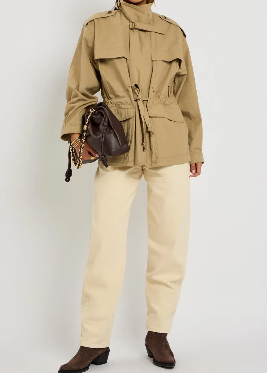 Adelys cotton-blend gabardine trench jacket