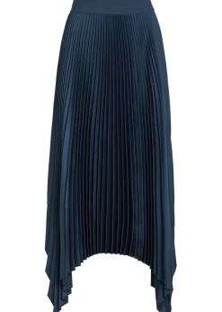 Ade plissé satin midi skirt