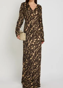 Adore printed crinkled satin midi dress