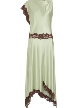 Adriana asymmetric satin midi dress