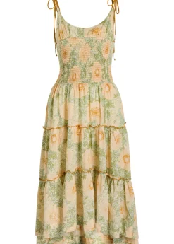 Adriel floral-print cotton midi dress