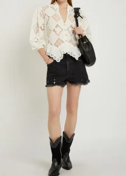 Aecia cut-out denim shorts
