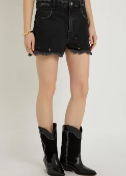 Aecia cut-out denim shorts