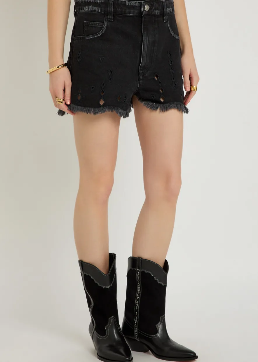 Aecia cut-out denim shorts