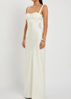 Aglaya satin maxi dress