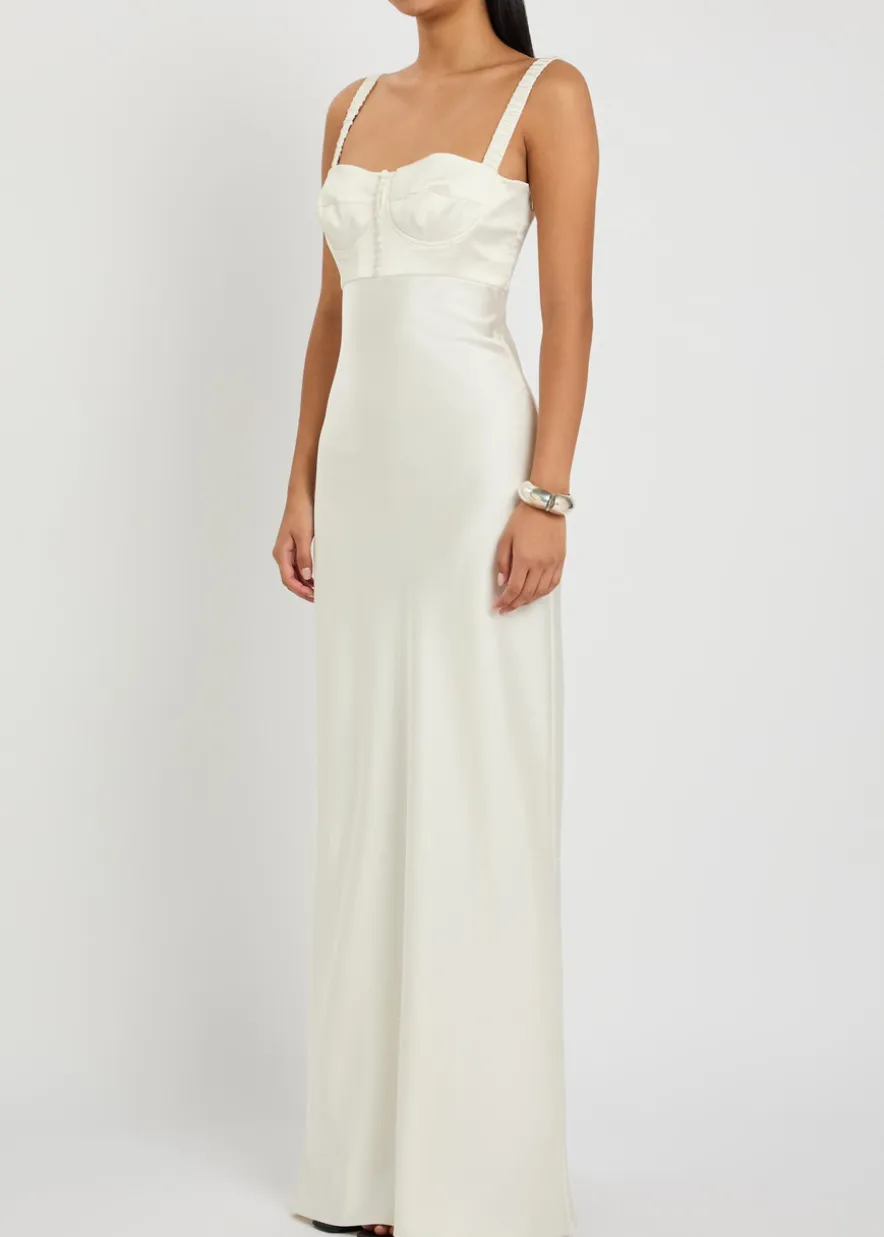 Aglaya satin maxi dress