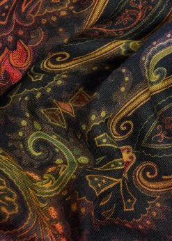 Aida patterned wool and cashmere-blend shawl