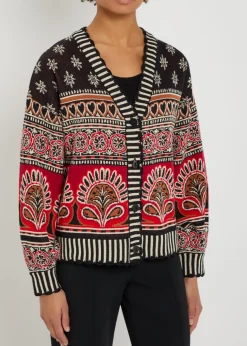 Ainika Groove patterned cotton cardigan