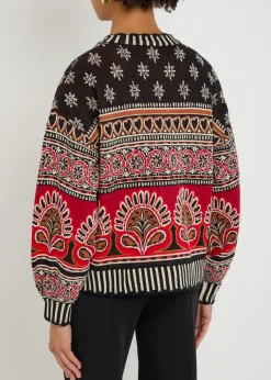 Ainika Groove patterned cotton cardigan
