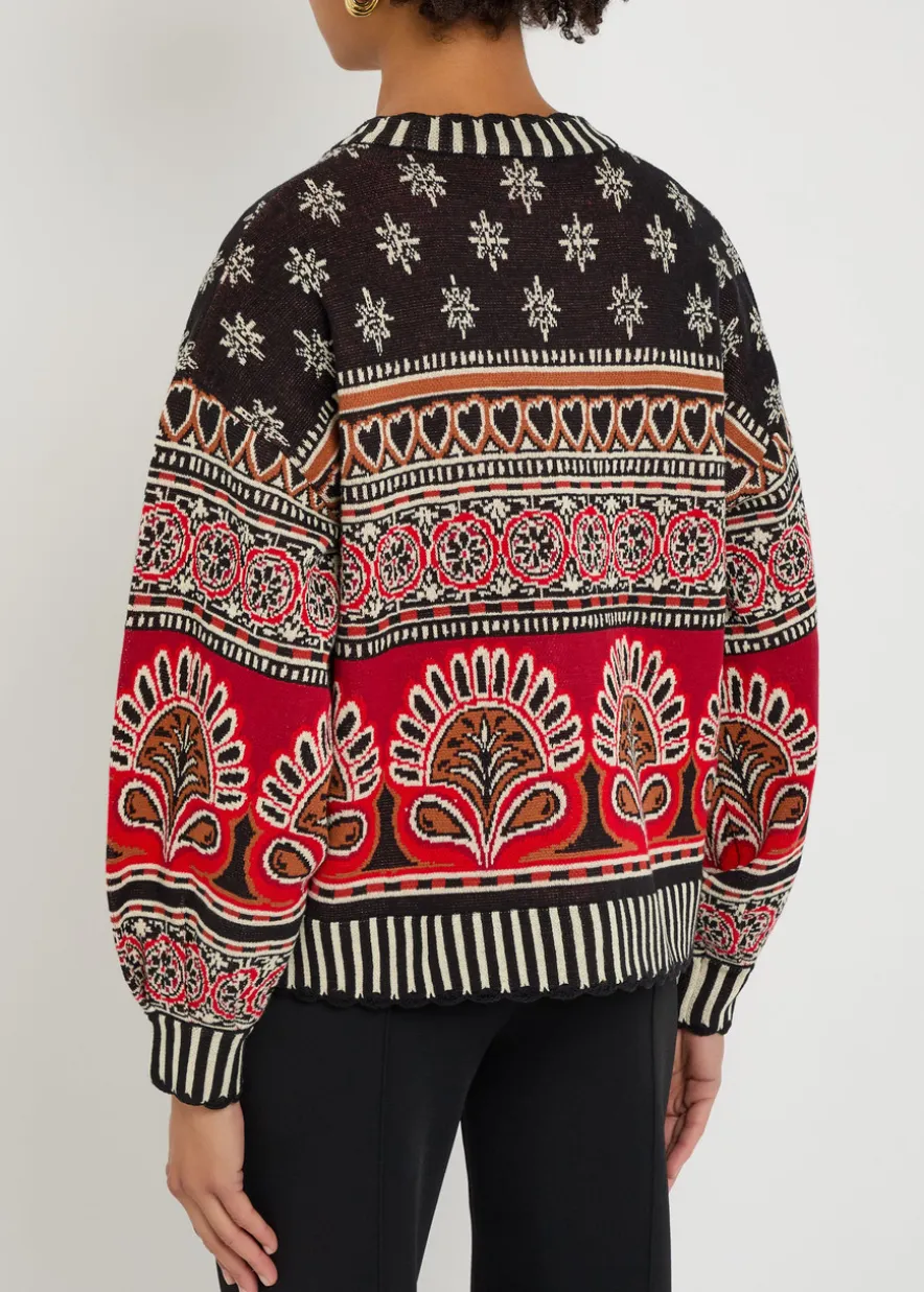 Ainika Groove patterned cotton cardigan