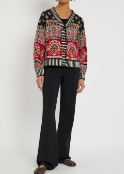 Ainika Groove patterned cotton cardigan