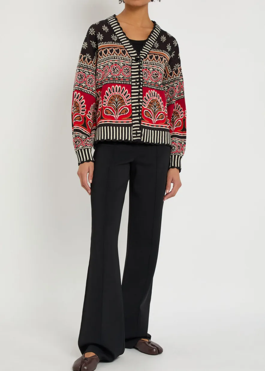 Ainika Groove patterned cotton cardigan