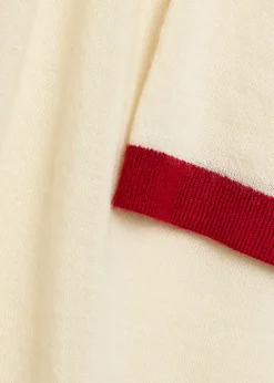 Airy Ringer contrast-trim cashmere T-shirt