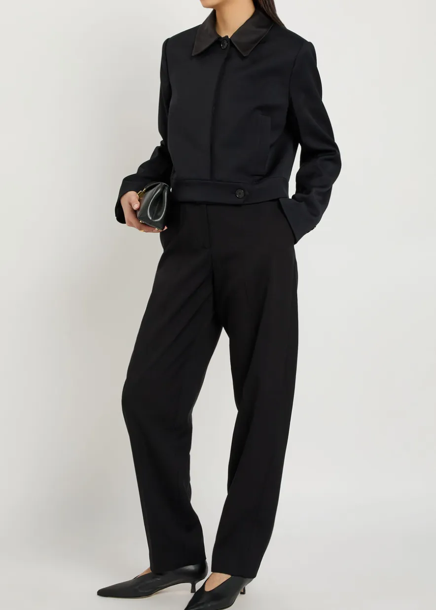 Aix tapered stretch-crepe trousers