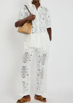 Akari lace and embroidered shirt