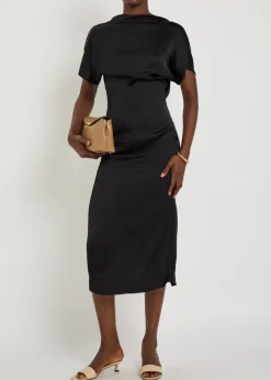 Aker low-back satin midi dress