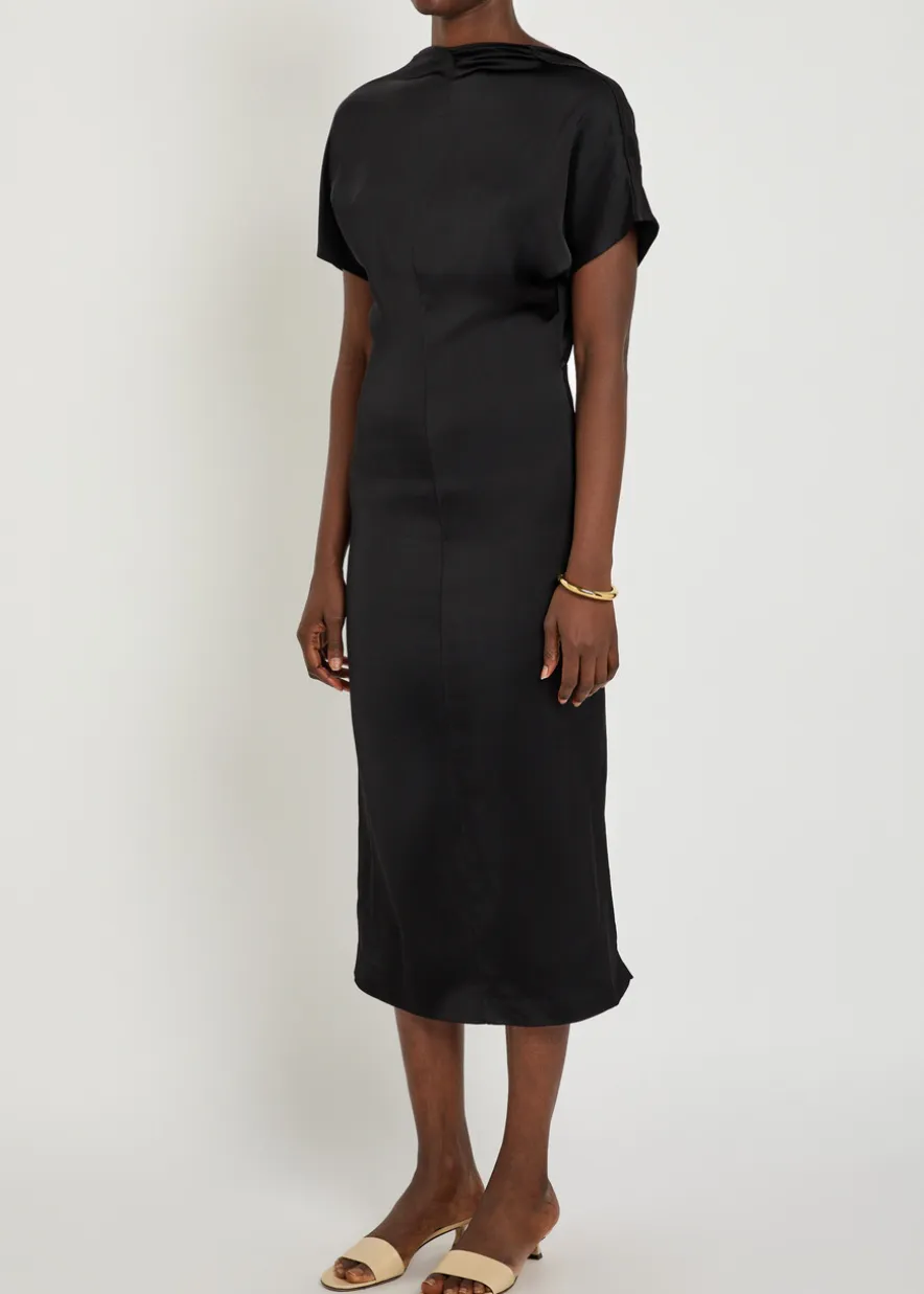Aker low-back satin midi dress