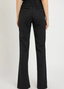 Alba flared-leg stretch-wool trousers