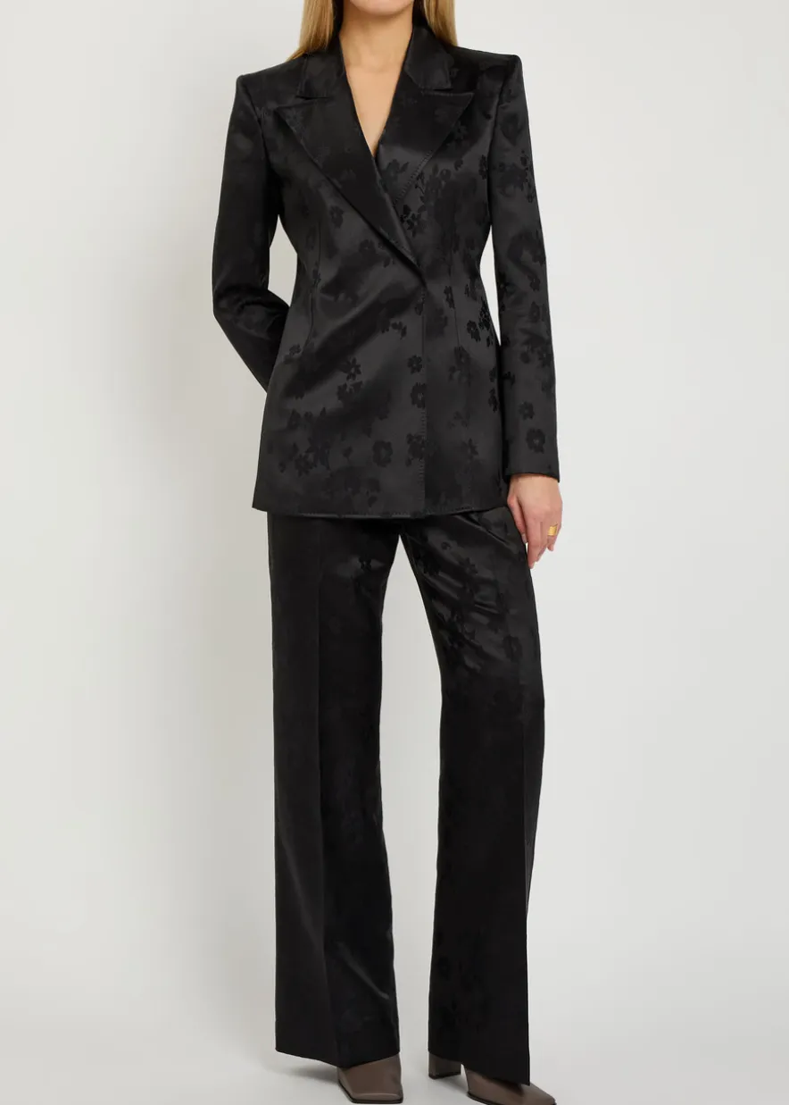 Aleah floral-jacquard blazer